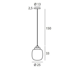 Suspension, Legier 557.22, verre fumé, cuivre, IP40, LED, 2700K, 1200lm, Ø25cm, H33cm - Tooy