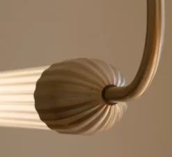 Suspension, Lemon squeeze linear, laiton, verre opalin, L137,3m, H48,7cm - Umage