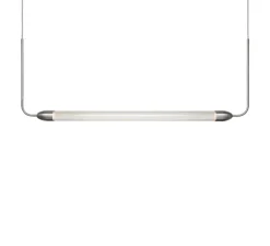 Suspension, Lemon squeeze linear, acier poli, verre opalin, L137,3m, H48,7cm - Umage