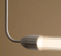 Suspension, Lemon squeeze linear, acier poli, verre opalin, L137,3m, H48,7cm - Umage