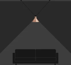 Suspension, Les Acrobates de Gras N°323 XL, cuivre brut/intérieur cuivre brut, Ø32cm, H23cm - DCW éditions Paris