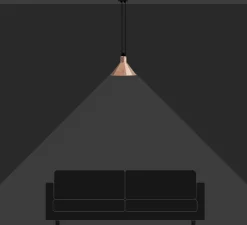 Suspension, Les Acrobates de Gras N°322 XL, cuivre brut/intérieur cuivre brut, Ø32cm, H23cm - DCW éditions Paris