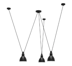 Suspension, Les Acrobates de Gras N°325, x3, noir/intérieur blanc, Ø17cm, H17cm - DCW éditions Paris