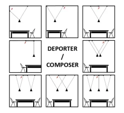Suspension, Les Acrobates de Gras N°322, noir/intérieur cuivre, Ø17cm, H17cm - DCW éditions Paris