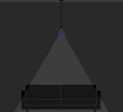 Suspension, Les Acrobates de Gras N°322, bleu/intérieur blanc, Ø17cm, H17cm - DCW éditions Paris