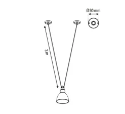 Suspension, Les Acrobates de Gras N°323, noir/intérieur blanc, Ø32cm, H23cm - DCW éditions Paris