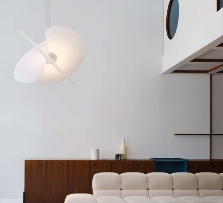 Suspension, Levante, blanc, LED, dim, coupure de phase, 2700K, 1230lm, 28W, Ø62cm, H44cm - Luceplan