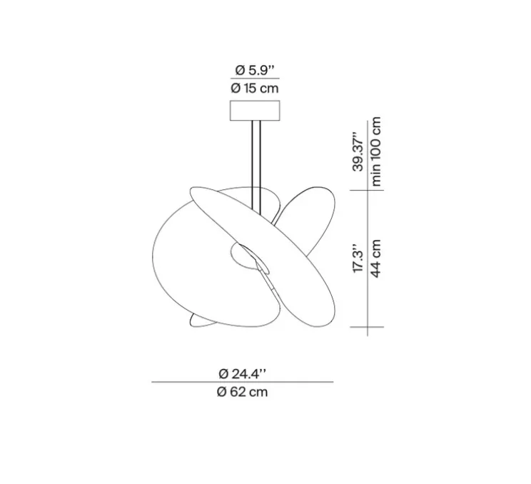 Suspension, Levante, blanc, LED, dim, coupure de phase, 2700K, 1230lm, 28W, Ø62cm, H44cm - Luceplan