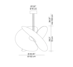 Suspension, Levante, blanc, LED, dim, coupure de phase, 2700K, 54W, Ø102cm, H72cm - Luceplan