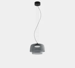 Suspension, Levels, 2 Bodies, fumé, LED, dim, 2700-3000-4000K, 1255 lm, Ø32cm, H24cm - LEDS C4