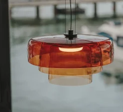 Suspension, Levels, 3 bodies, Ambré, LED, dim, 2700-3000-4000K, 1255 lm, Ø42cm, H26cm - LEDS C4