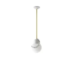 Suspension, Light.036, avec Glass006, opalin, laiton, LED, Ø15cm, H16cm - ZANGRA