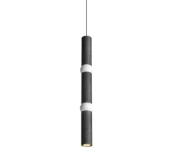 Suspension, Lightbone L, noir, LED, Ø7,6cm, H83,6cm - Oblure