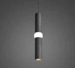 Suspension, Lightbone M, noir, LED, Ø7,6cm, H53,6cm - Oblure