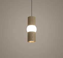 Suspension, Lightbone S, naturel, LED, Ø7,6cm, H24cm - Oblure