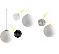 Suspension, light.o.104, blanc & noir, IP40, Ø60cm, H10cm - Zangra