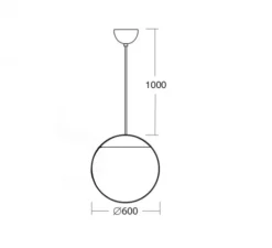 Suspension, light.o.104, blanc & noir, IP40, Ø60cm, H10cm - Zangra