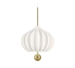 Suspension, Lilli, opalin et laiton, Ø32cm, H52cm - KDLN