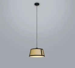 Suspension, Lilly, 558.25, noir texturé, tissu beige et maille noire, IP40, Ø50cm, H25cm - Tooy