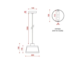 Suspension, Lilly, 558.23, noir texturé, tissu beige et maille noire, IP40, Ø32cm, H21cm - Tooy