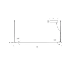 Suspension, Linescapes, horizontal, blanc, LED, 3000K, 1765lm, dimmable, L200cm, H2cm - Nemo Lighting