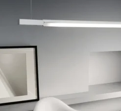 Suspension, Linescapes, horizontal, blanc, LED, 3000K, 2100lm, IP44, dimmable, L130cm, H2cm - Nemo Lighting