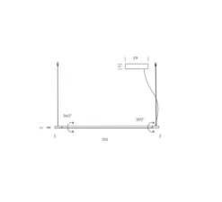 Suspension, Linescapes, horizontal, blanc, LED, 3000K, 2100lm, IP44, dimmable, L130cm, H2cm - Nemo Lighting