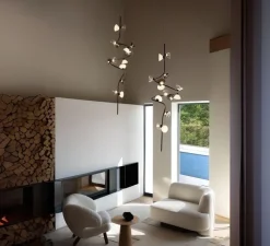 Suspension, Linfa 565.22m, titanium, IP40, LED, dim, 2700K, 3500 lm, Ø56cm, H111cm - Tooy