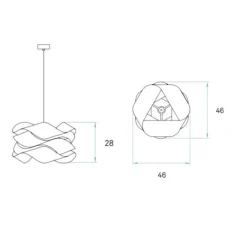 Suspension, Link, bois naturel d'hêtre, Ø46cm, H28 - LZF