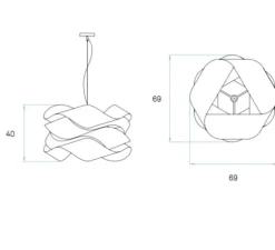 Suspension, Link Large, hêtre naturel, Ø69cm, H40cm - LZF