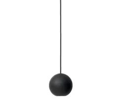 Suspension, Liuku Ball, bois, tilleul, noir, Ø12cm, H12cm - Mater