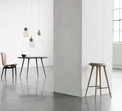 Suspension, Liuku, verre fumé, bois, Ø19,5cm, H40,5cm - Mater