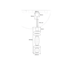 Suspension, Léonor verticale, rose, doré miroir, fumé, Ø15cm, H55cm - Elements lighting