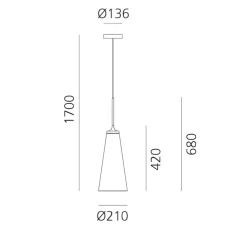 Suspension, Look at me 21, noir, LED, dim, 3000K, 2022 lm, Ø21cm, H68cm - Artemide