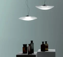 Suspension, Loop F35, transparent, noir, LED, dim, 3000K, lm, Ø45cm, H10cm - Fabbian