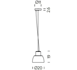 Suspension, Lorosae, réédition d'Alavaro Siza, jaune sorrento, Ø20cm, H19cm - Nemo Lighting