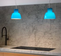 Suspension, Lorosae, réédition d'Alavaro Siza, bleu océan, Ø20cm, H19cm - Nemo Lighting