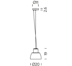 Suspension, Lorosae, réédition d'Alavaro Siza, blanc jasmin, Ø20cm, H19cm - Nemo Lighting