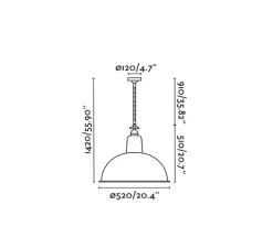 Suspension, Lou, vert brillant , Ø52cm, H51cm - Faro