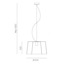 Suspension, L001S, blanc fumé, Ø52cm, H35cm - Pedrali