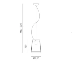 Suspension, L001S, violet, Ø26,5cm, H35cm - Pedrali