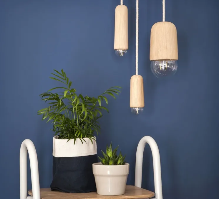 Suspension, Luce Medium, chêne massif, 2800K, 400lm, H18cm, Ø10cm - Hartô