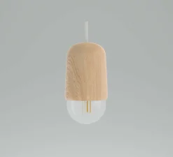Suspension, Luce Medium, chêne massif, 2800K, 400lm, H18cm, Ø10cm - Hartô