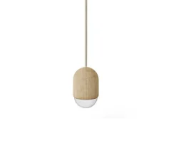 Suspension, Luce Medium, chêne massif, 2800K, 400lm, H18cm, Ø10cm - Hartô
