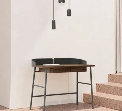 Suspension, Luce Small Long, chêne massif teinté noir, 2800K, 400lm, H19cm, Ø6cm - Hartô