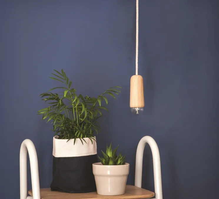 Suspension, Luce Small Long, chêne massif, 2800K, 400lm, H19cm, Ø6cm - Hartô