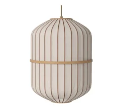 Suspension, Lucén Cylinder, abat-jour tissu sable, chêne huilé, Ø40cm, H54cm - Bolia