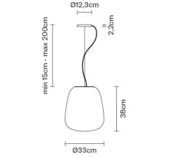 Suspension, Lumi_Baka, blanc, E27, Ø33cm, H38cm - FABBIAN