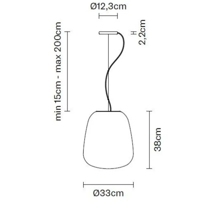 Suspension, Lumi_Baka, blanc, E27, Ø33cm, H38cm - FABBIAN