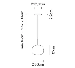 suspension, LUMI, blanc, Ø20cm, H17cm - Fabbian